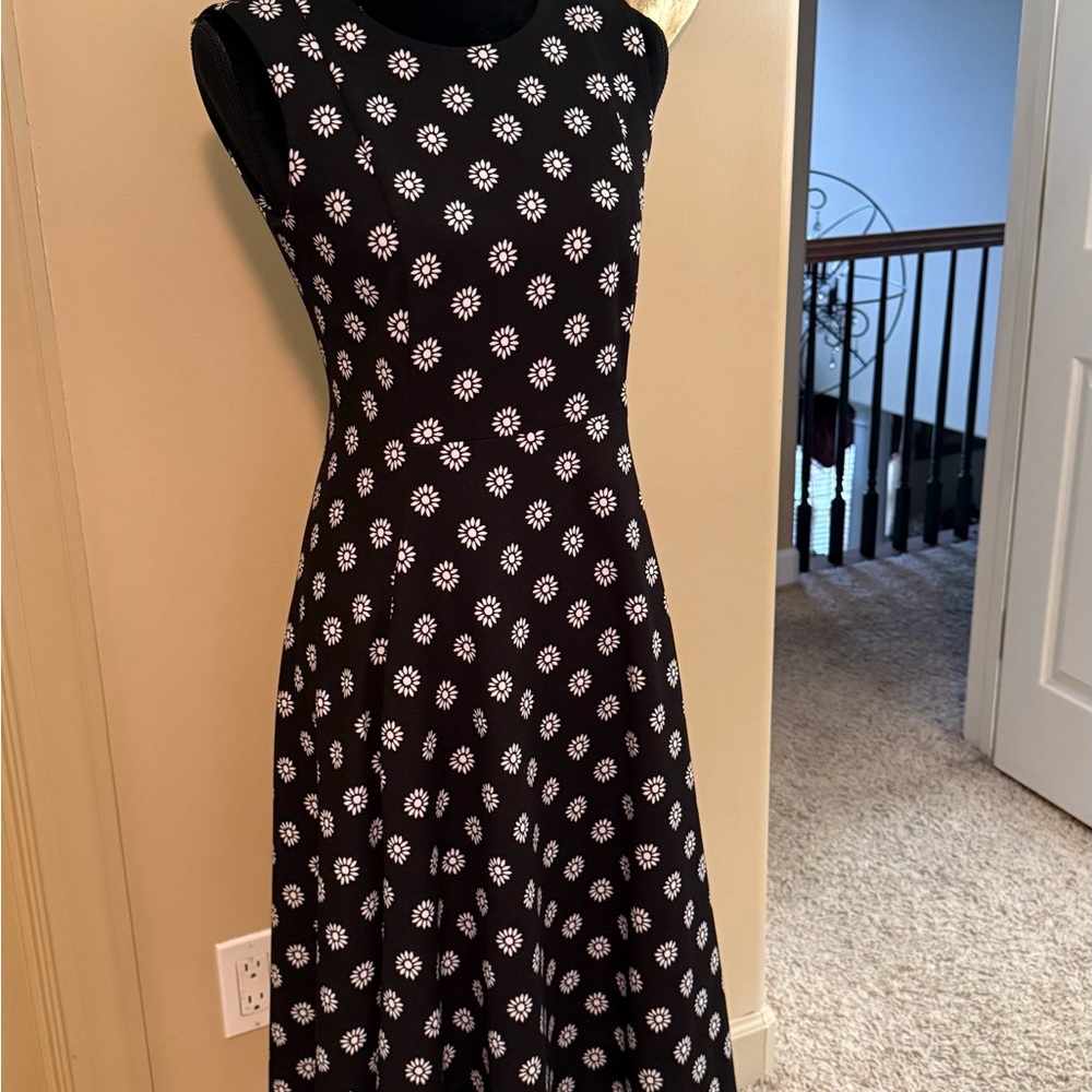 Calvin Klein Black and White Daisy Maxi Dress